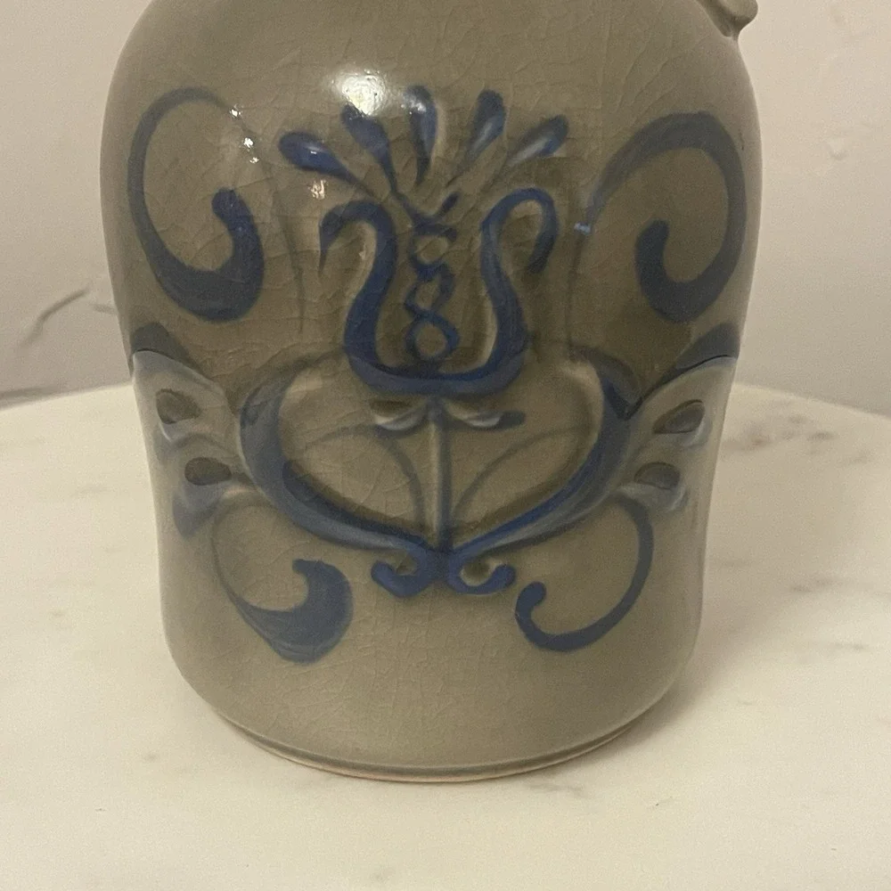 Vintage Inarco Japan Pottery Medium Jug‎ Vase with Blue Design